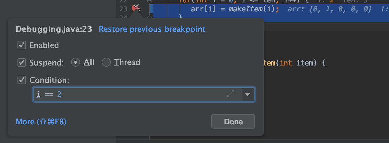 Conditional Breakpoint